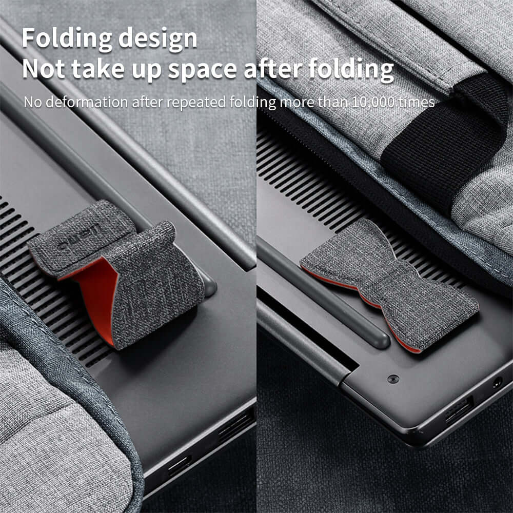 Future Tech Height adjustable laptop stand with a folding design, compact and durable for long-term use.