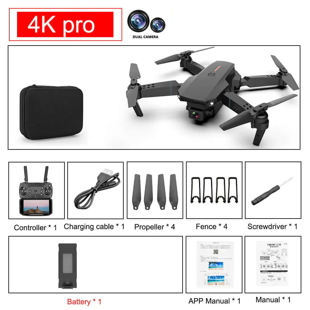  Future Tech E88 Pro Foldable Quadcopter Drone - WIFI, Altitude Hold