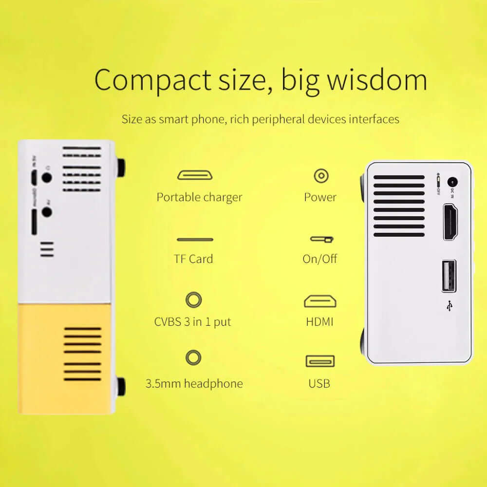 Future Tech Mini Projector – 1080P Full HD Support, 