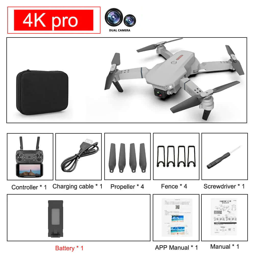  Future Tech E88 Pro Foldable Quadcopter Drone - WIFI, Altitude Hold