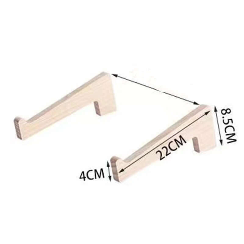 Future Tech Wooden laptop stand displaying a mobile phone, ideal for office and home use, showcasing a versatile design.