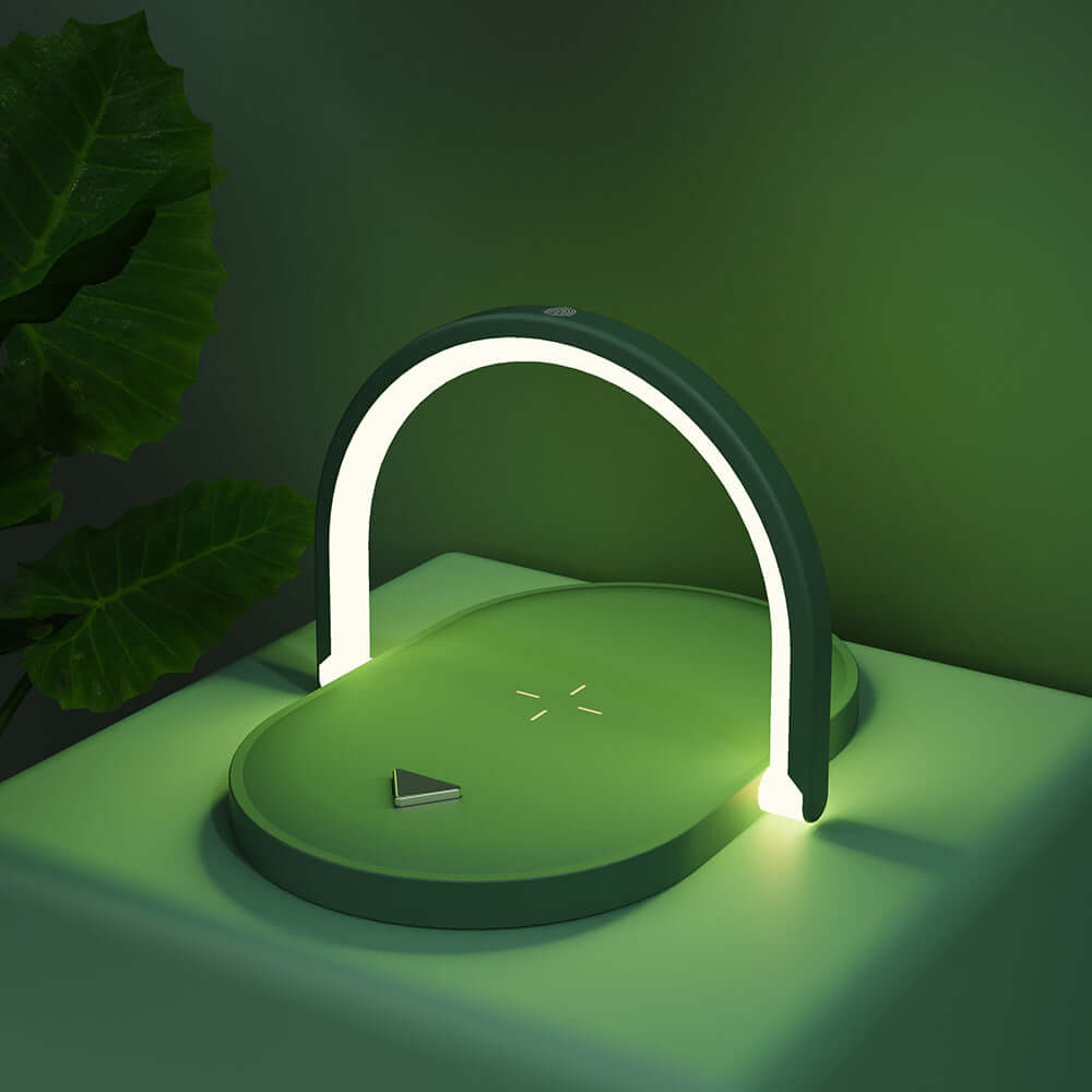Future Tech 3 in 1 wireless charging night light with adjustable 180° lighting angle for optimal comfort and soft illumination.