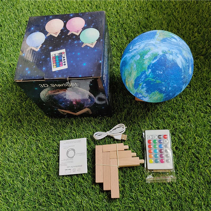 Future Tech 3D printed moon earth lamp night light