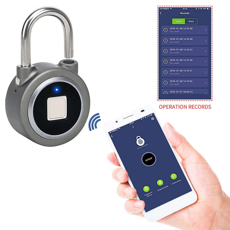 Future Tech Smart lock fingerprint padlock mobile phone APP contro