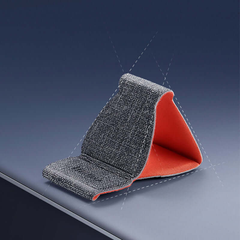 Future Tech Height adjustable laptop stand in linen orange bow and Athens black bow design, perfect for improved ergonomics.