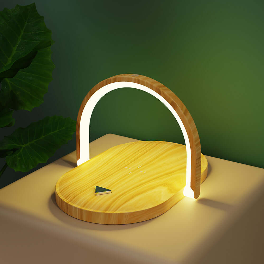 Future Tech 3 in 1 wireless charging night light with adjustable 180° lighting angle for optimal comfort and soft illumination.