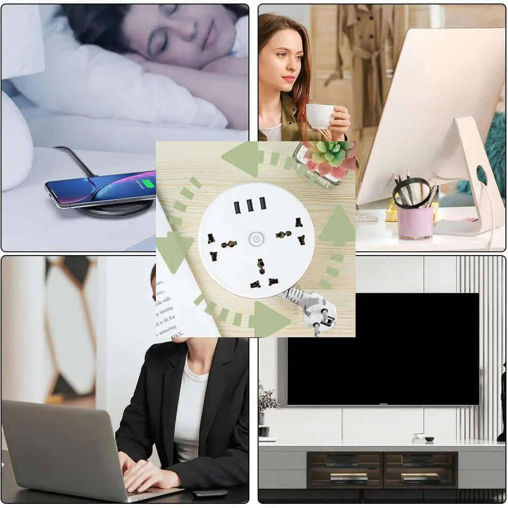 Future Tech EU Plug AC Outlet Smart Home Power Strip 
