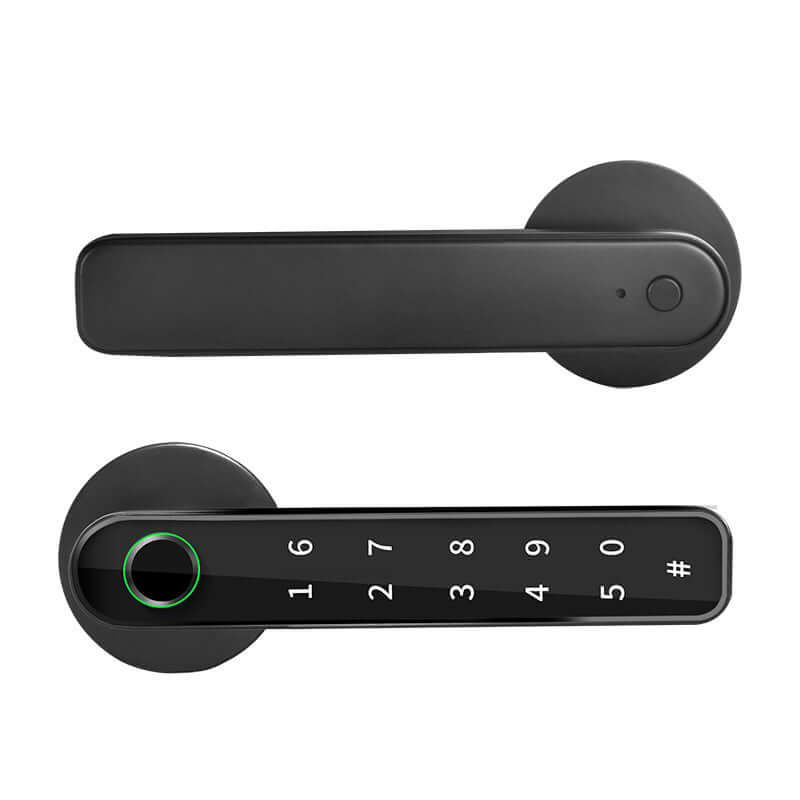 Future Tech Glass Room Door Indoor Wooden Door Fingerprint Lock 