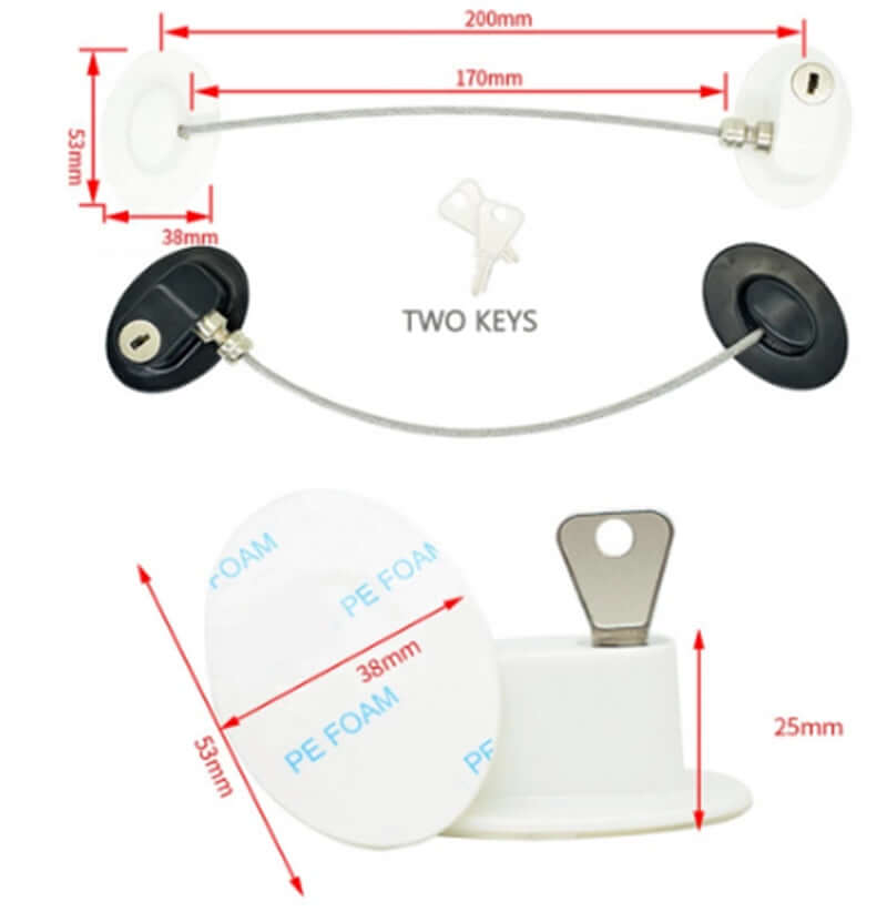 Future Tech Refrigerator Lock Child Lock Sliding Door Lock