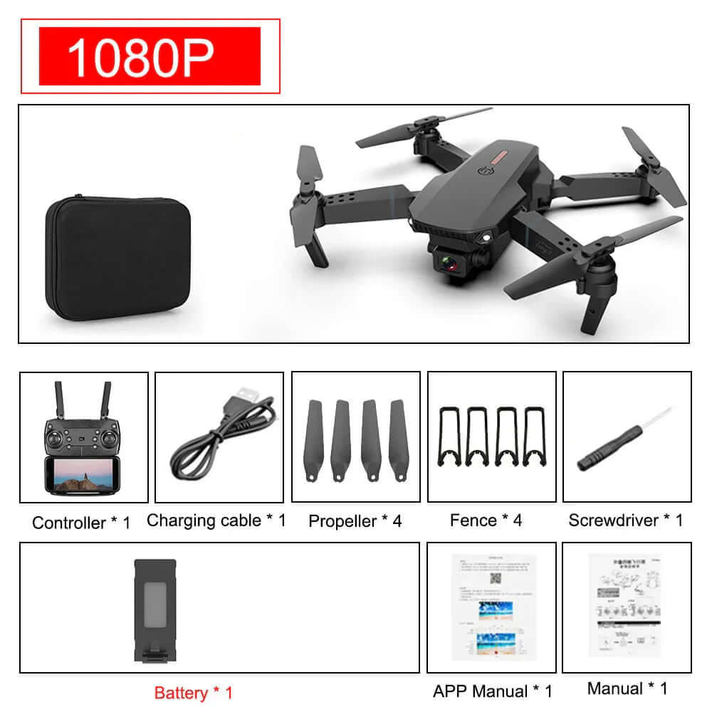  Future Tech E88 Pro Foldable Quadcopter Drone - WIFI, Altitude Hold