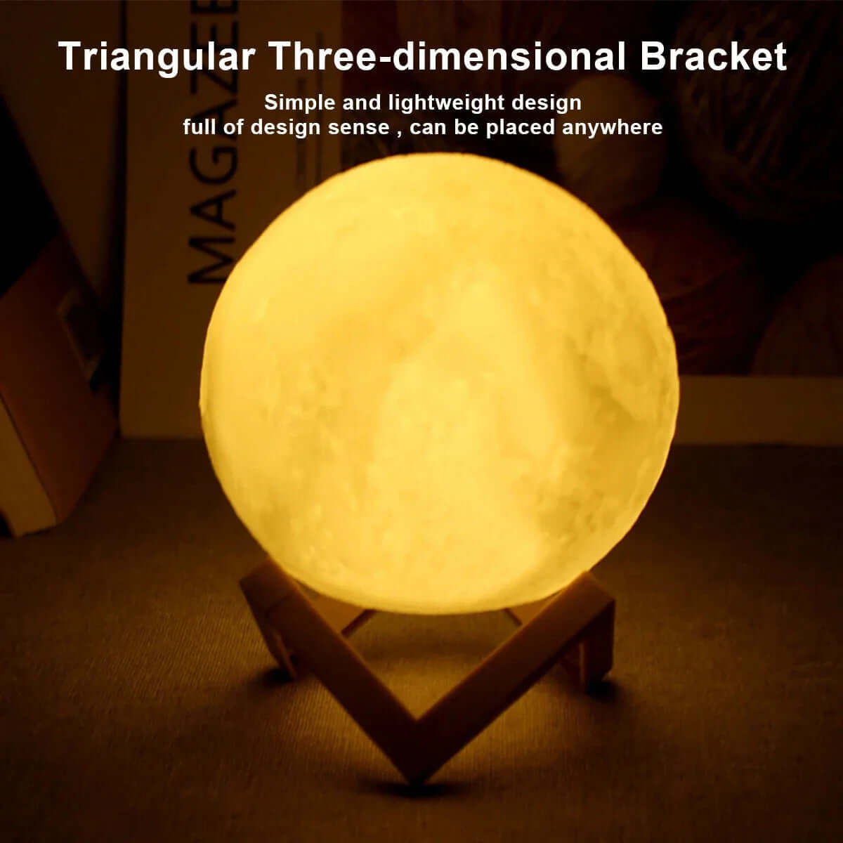 Future Tech D5 Starry Moon Lamp 8Cm - LED Night Light with Stand, 