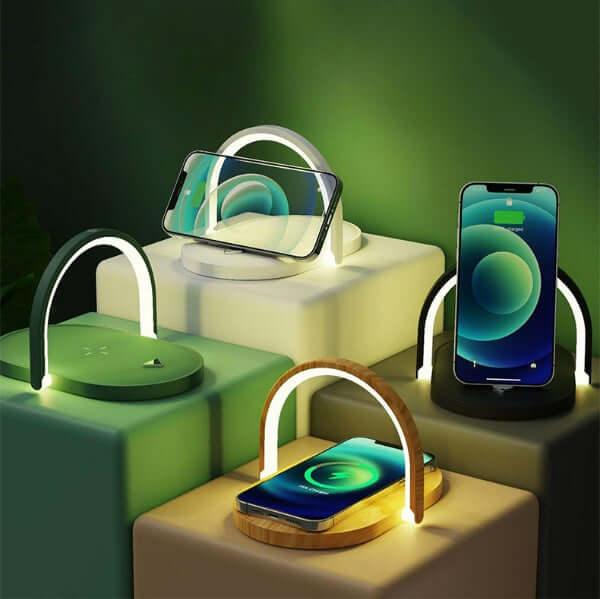 Future Tech 3 in 1 wireless charging night light with adjustable 180° lighting angle for optimal comfort and soft illumination.