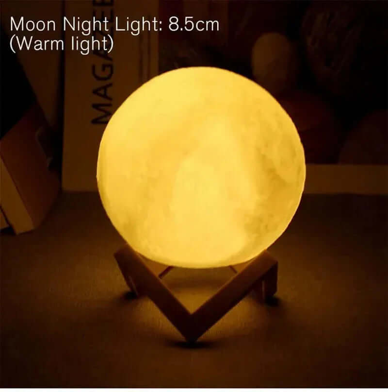 Future Tech D5 Starry Moon Lamp 8Cm - LED Night Light with Stand, 