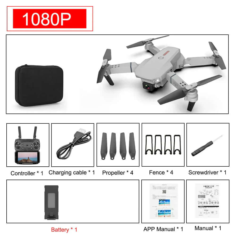  Future Tech E88 Pro Foldable Quadcopter Drone - WIFI, Altitude Hold
