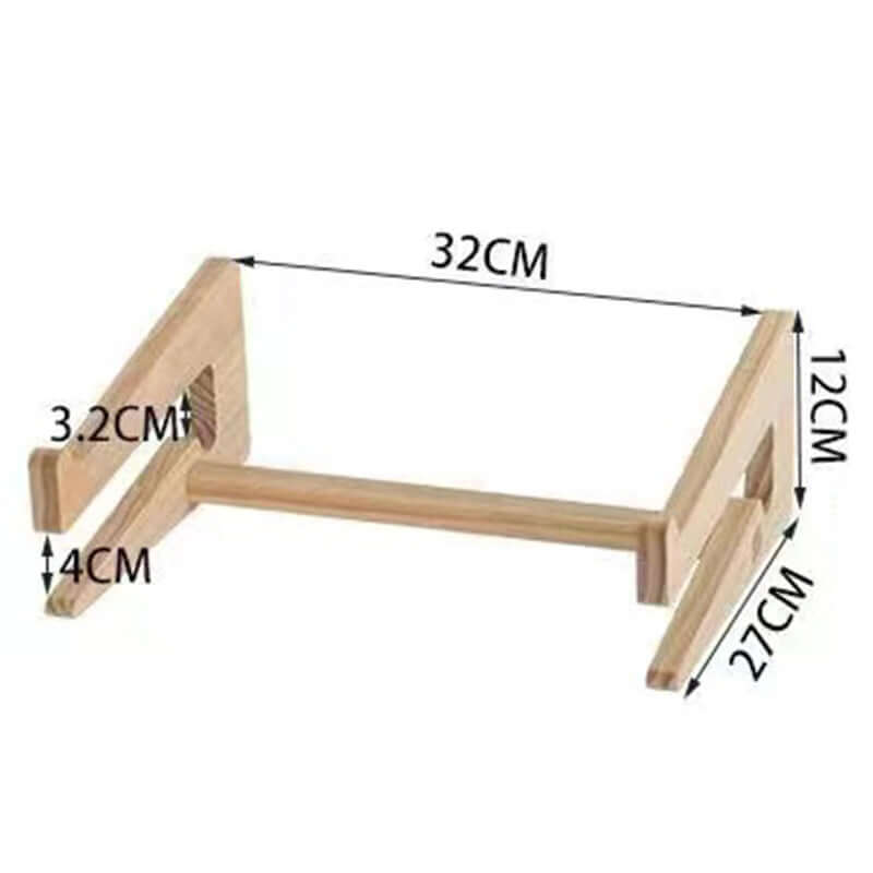 Future Tech Wooden laptop stand displaying a mobile phone, ideal for office and home use, showcasing a versatile design.